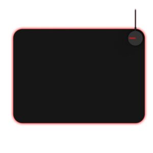 Mousepad Gamer Aoc Agon Amm700 Rgb Customizável Superfície Rígida De Tecido Micro Texturizado Preto