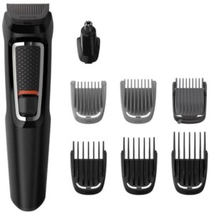 Aparador De Pelos Philips Multigroom Mg3731/15 Com 8 Acessórios Bivolt Preto E Prata