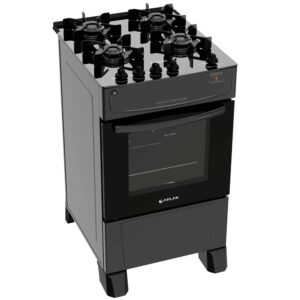 Fogão 4 Bocas à Gás Atlas Mônaco Top Glass Mesa de Vidro Preto Bivolt