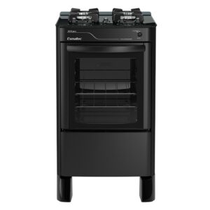 Fogão 4 Bocas à Gás Esmaltec Jade Glass com Acendimento Automático Preto Bivolt