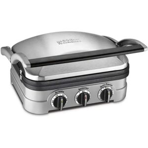 Grill E Chapa Elétrica Cuisinart Griddler Gr-4ncbr 1500w 110v Aço Escovado