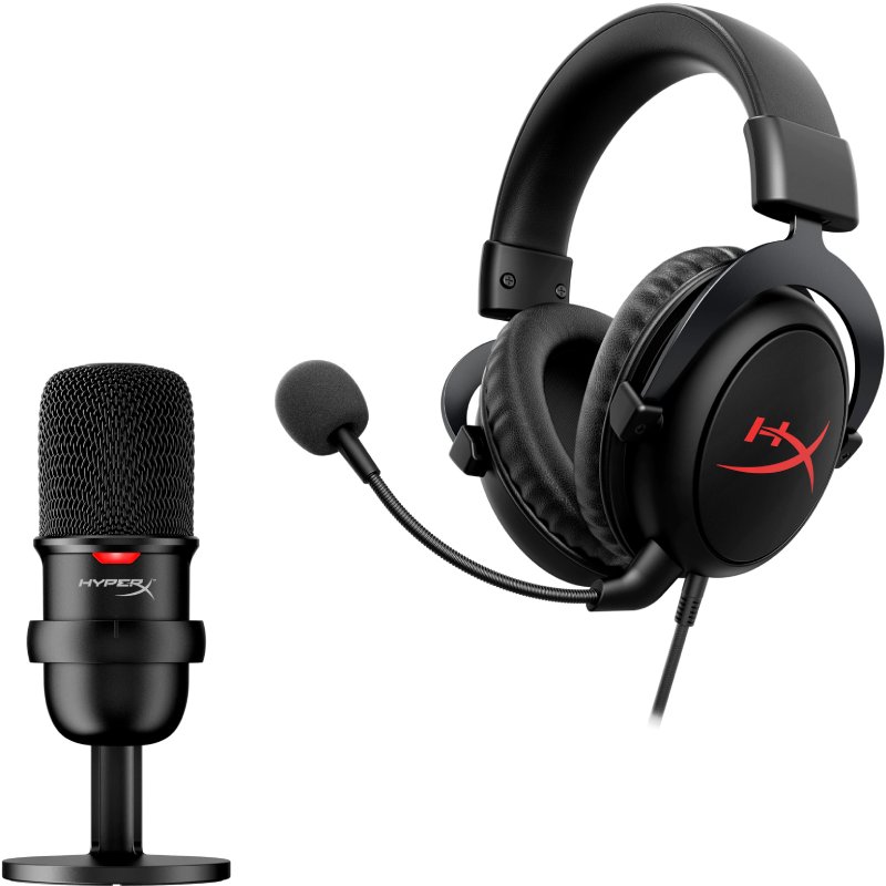 Kit Streamer Hyperx Headset Cloud Core E Microfone Condensador Solocast 56r60aa – Preto