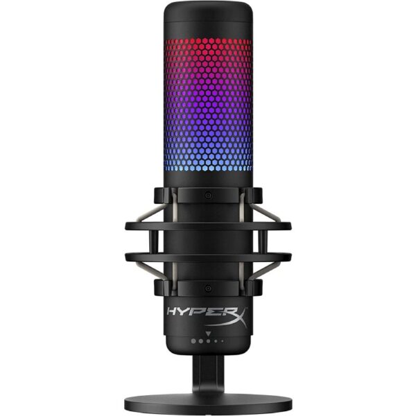 Microfone Gamer Hyperx Quadcast S 4p5p7aa Antivibração Led Rgb Usb - Preto