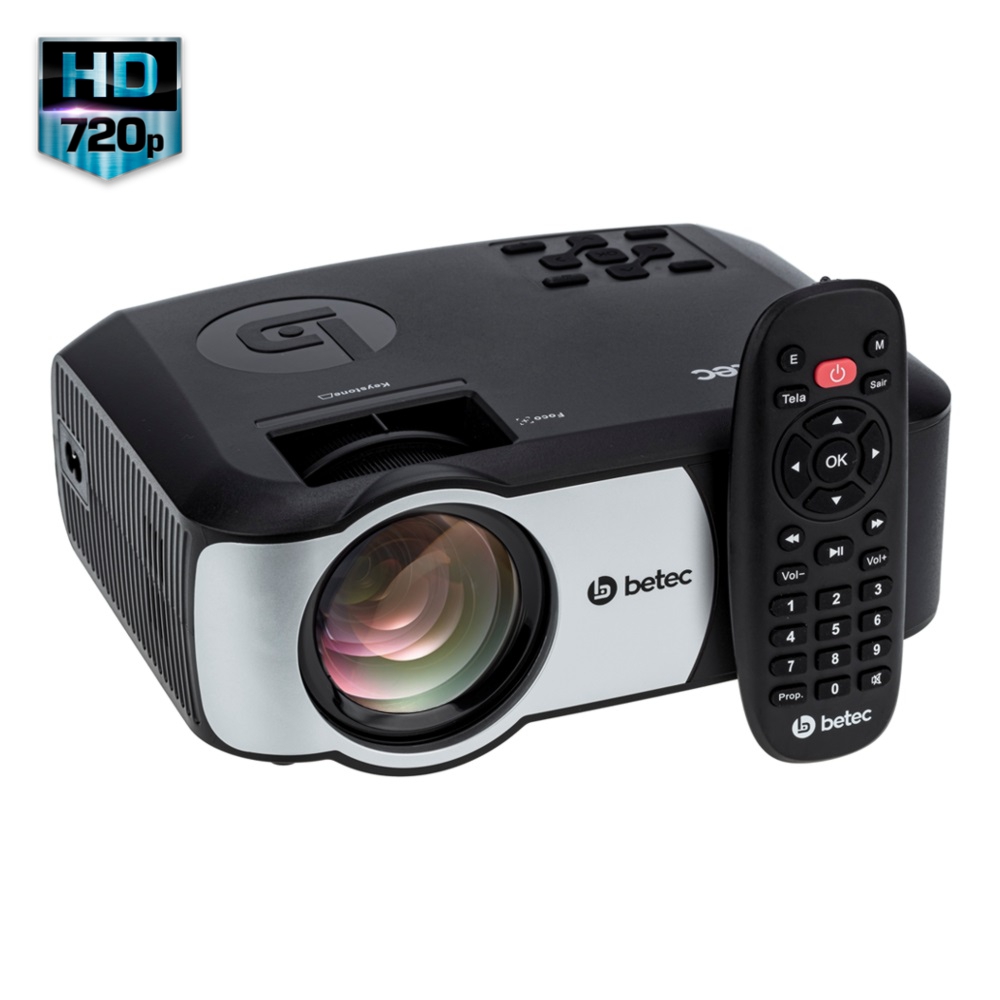 MINI PROJETOR LED PORTÁTIL – 2400 LUMENS – HD – BETEC BT920