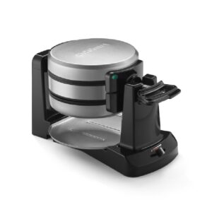 Máquina De Waffle Duplo Cuisinart Belgian Waf-f40 1400w 110v Aço Escovado