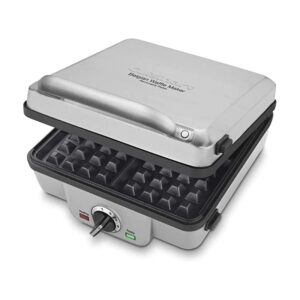 Máquina De Waffle E Panqueca Cuisinart Belgian Waf-300p1 300w 110v Aço Escovado
